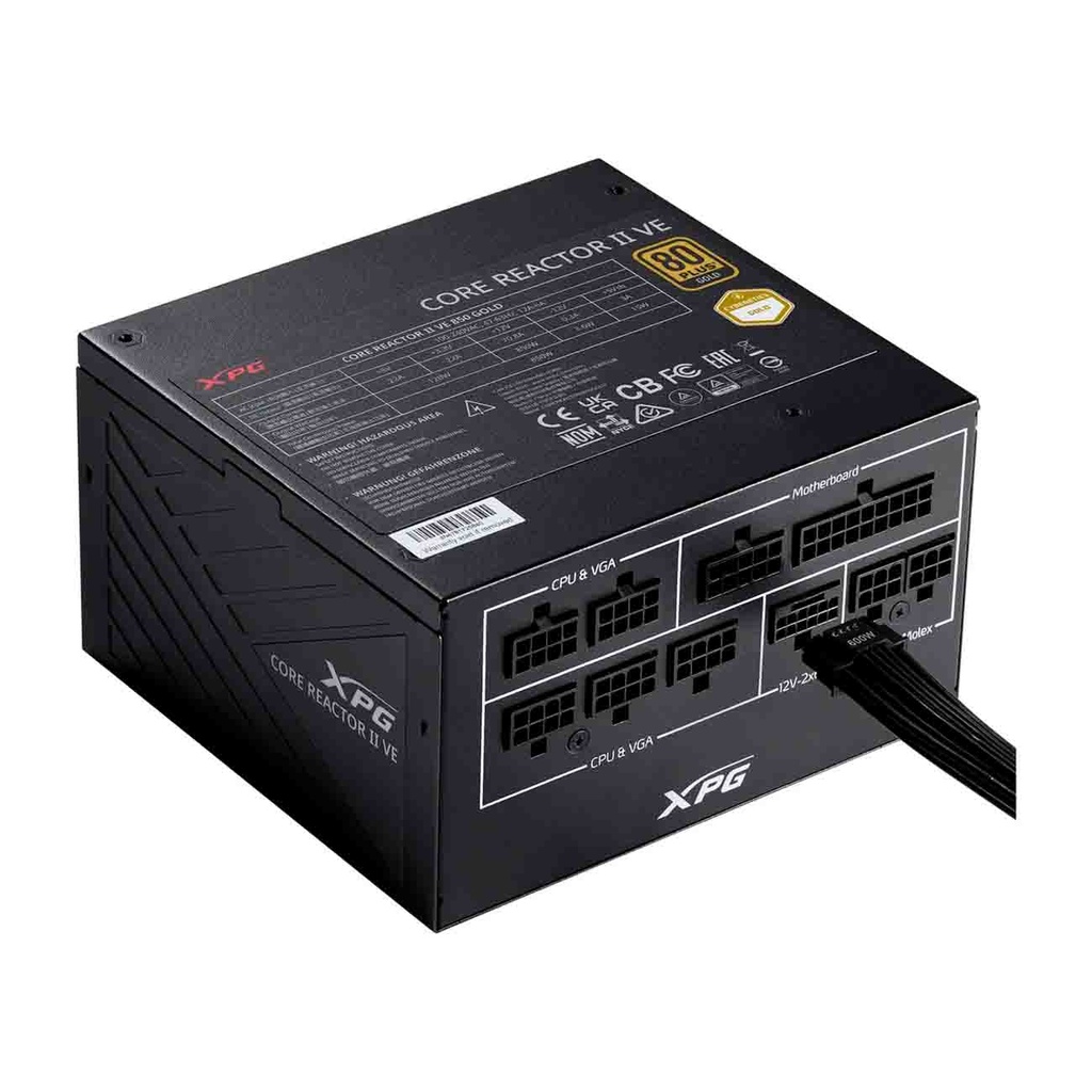 FUENTE 750W XPG CORE REACTOR II VE 80 PLUS GOL.D