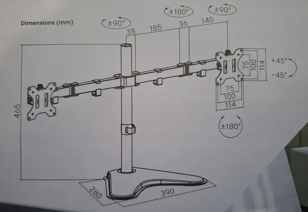 SOPORTE DE ESCRITORIO ONEBOX PARA 2 MONITORES 13’’–32’’