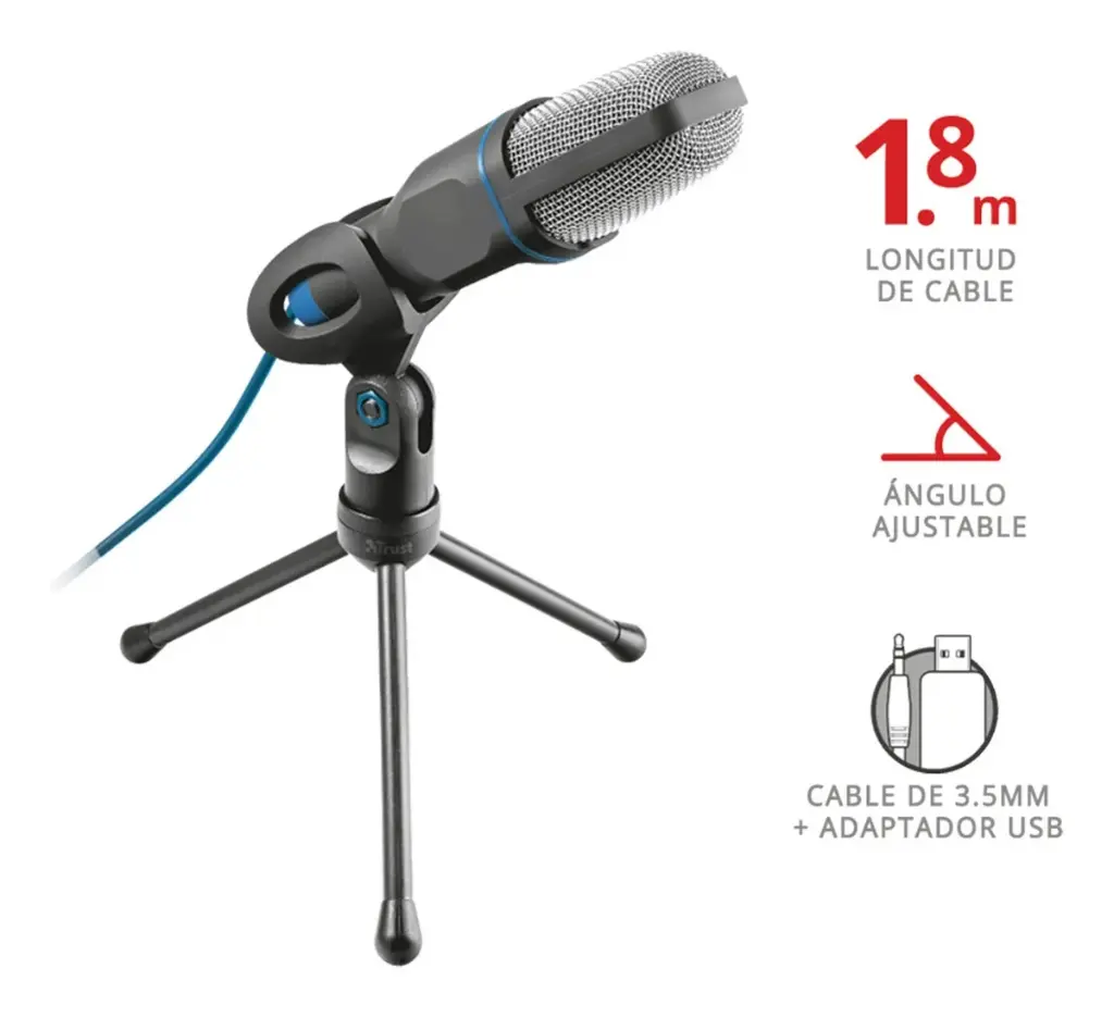 MICROFONO TRUST MICO PLUG 3.5MM CON TRIPODE
