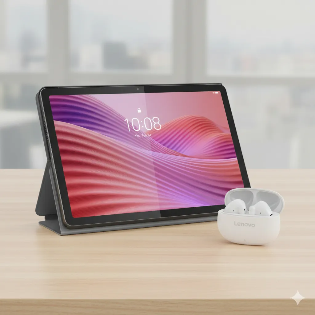 LENOVO TAB PLUS 4G 128GB FUNDA + EARBUDS SILVER GRAY 