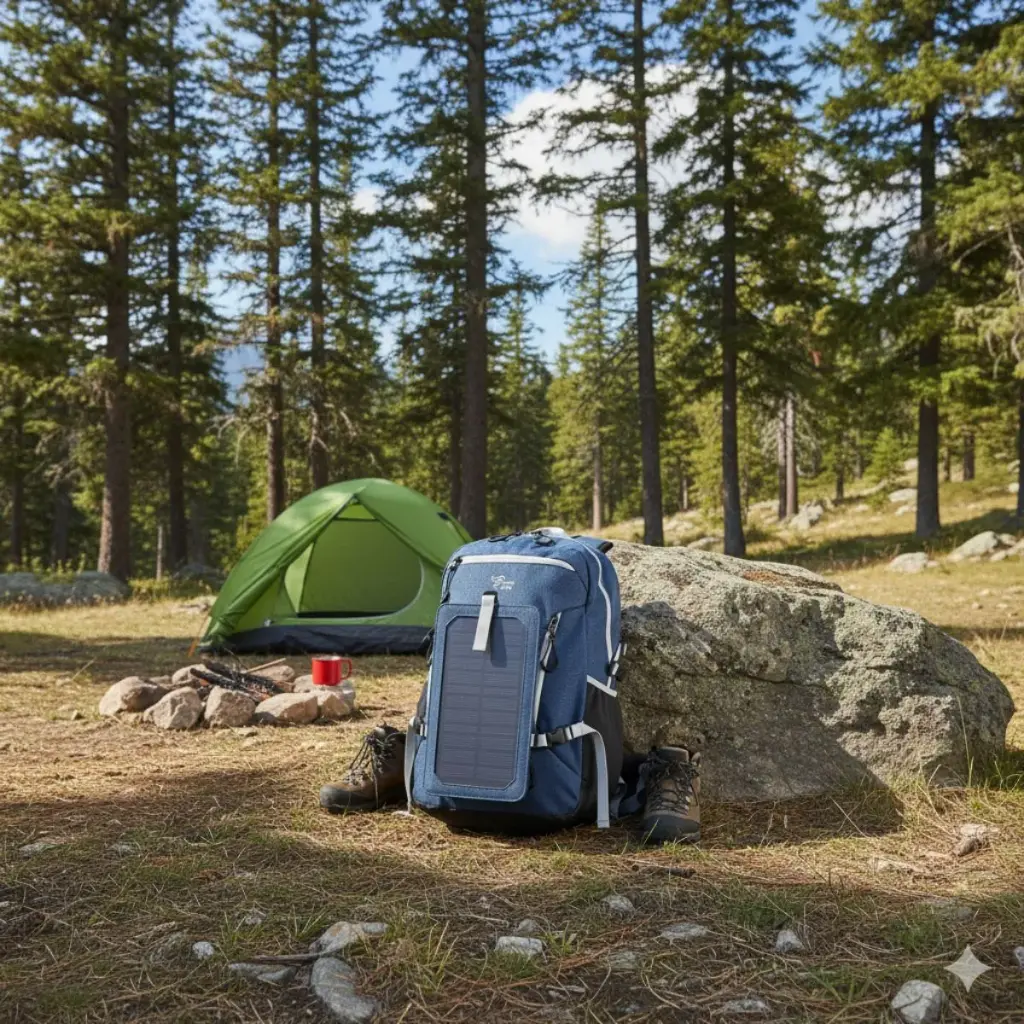MOCHILA ESTILO LIBRE 18" IMPERMEABLE CON CARGA SOLAR 6 W - AZUL