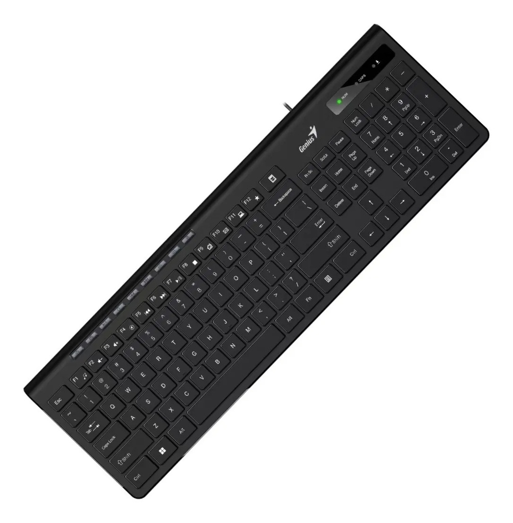 Teclado Genius Slimstar 230 Ii Black Usb Delgado Minimalista Negro
