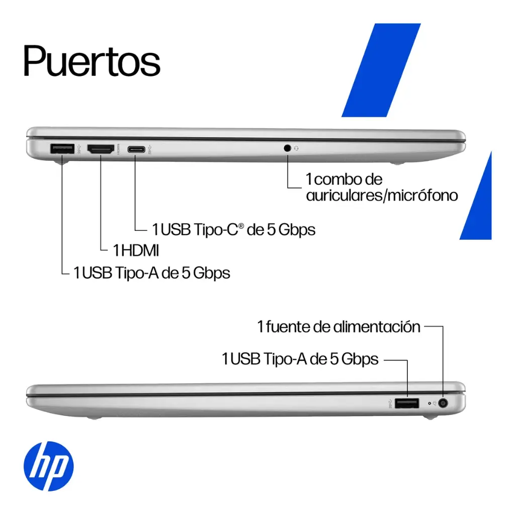 Notebook Hp 15-fd0331la Core 3 100u 15.6" FHD