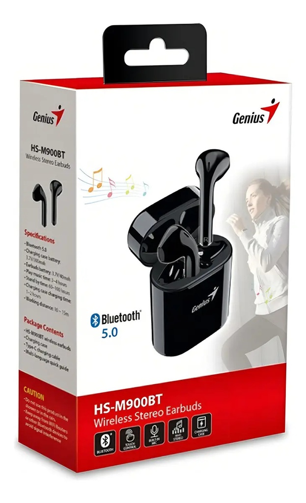 Auriculares Genius Hs-m905bt Bluetooth Inear Color Negro 