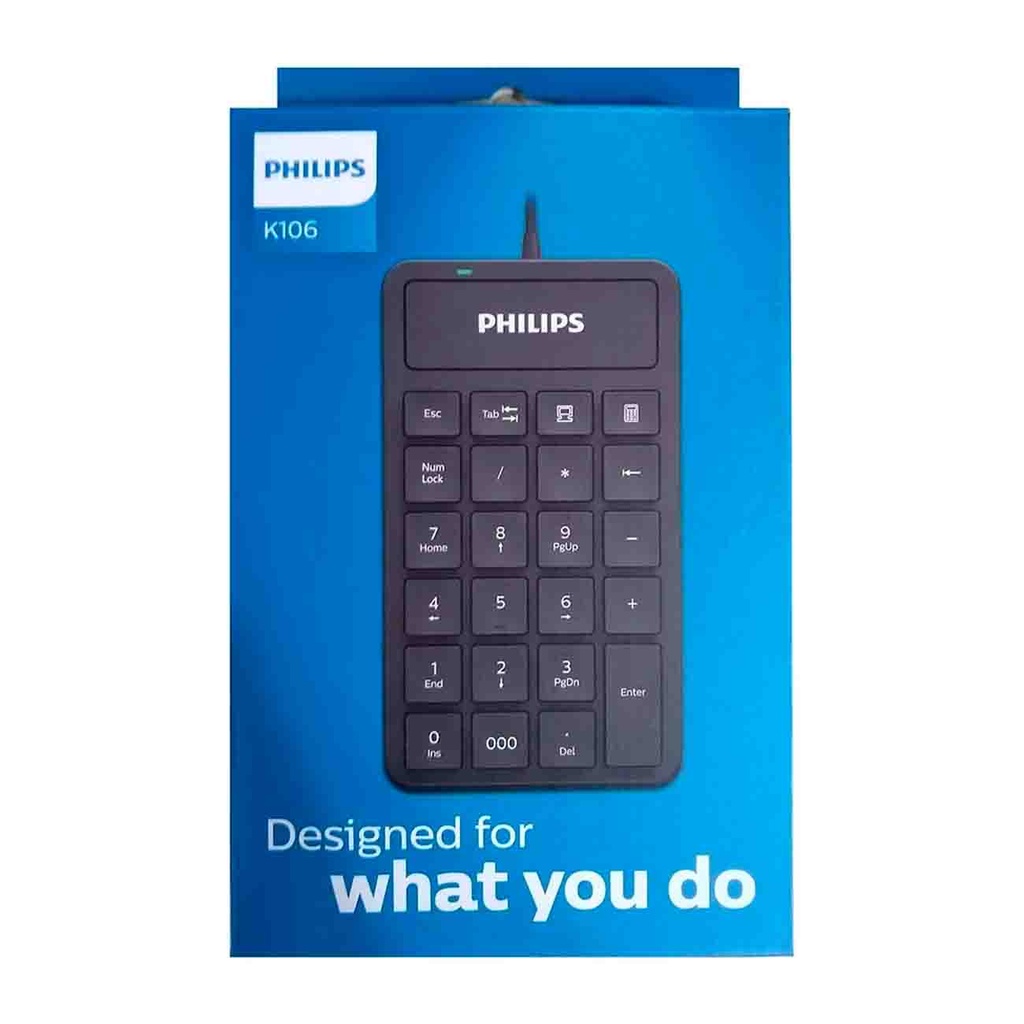 TECLADO NUMERICO PHILIPS 23 TECLAS USB BLACK