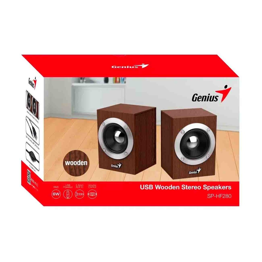 PARLANTE GENIUS USB SP-HF280 MADERA