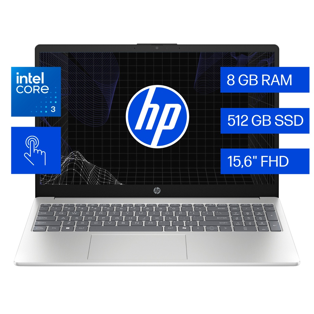 Notebook Hp 15 Touch Intel Core 3-100u 15.6" FHD IPS Windows 11 Home