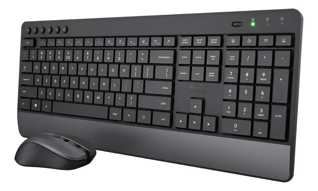 Combo Kit Teclado Y Mouse Trust Trezo Inalámbrico Silencioso Negro
