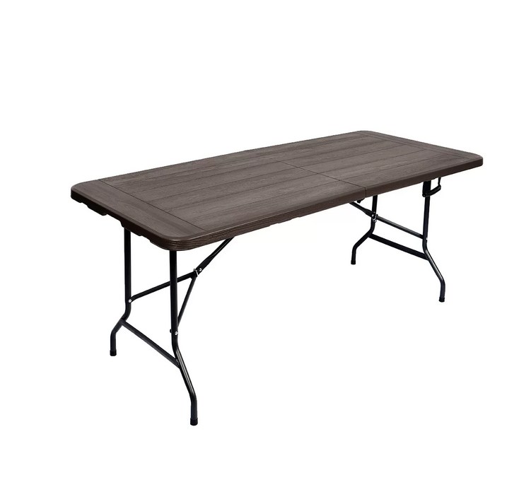 MESA PLEGABLE ONEBOX SIMIL MADERA NEGRA MATE TIPO VALIJA 1,80M