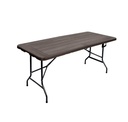 MESA PLEGABLE ONEBOX SIMIL MADERA NEGRA MATE TIPO VALIJA 1,80M