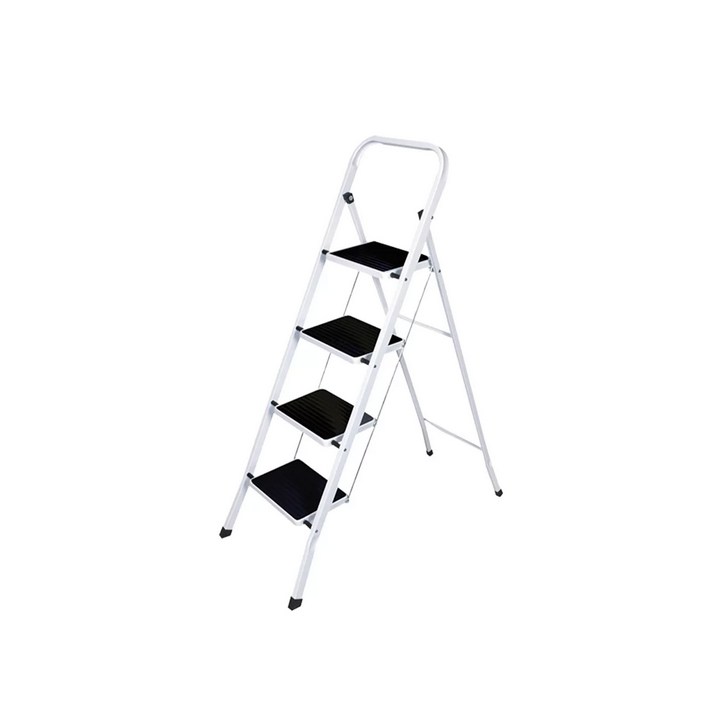 Escalera Onebox Plegable 4 Escalones Antideslizante Color Blanco