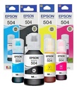 Kit de 4 recambios de tinta Epson T504 amarilla/cian/magenta/negra